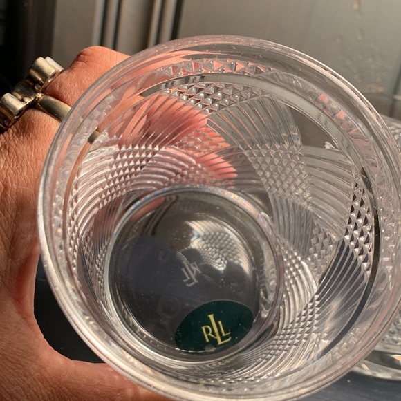 Pair of Ralph Lauren Leaded Crystal Double Old Fashioned Glasses - Argyle - Picture 12 of 15